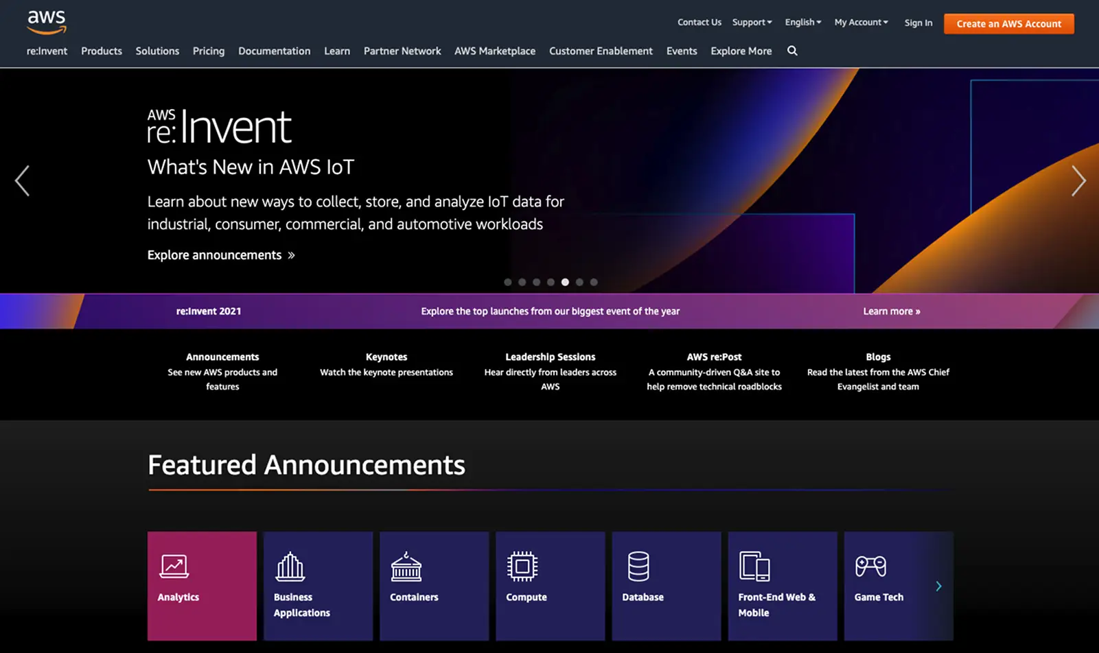 AWS re:Invent and Product Page Rollout